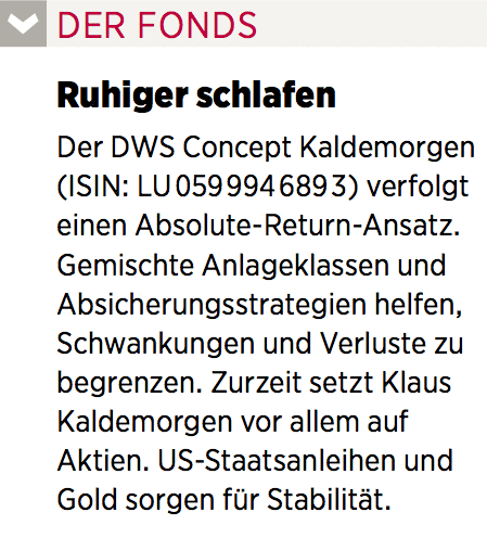 Fondsdaten DWS Concept Kaldemorgen