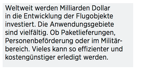Entwicklung Drohnen