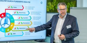 Alexander Pirpamer erklärte auf dem Munich Fund Summit die Strategie des BlackPoint Evolution Fund. 