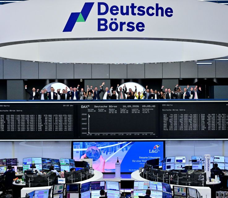 Jubel zum Start des L&G ETFs (© Foto: Deutsche Börse / Martin Joppen)