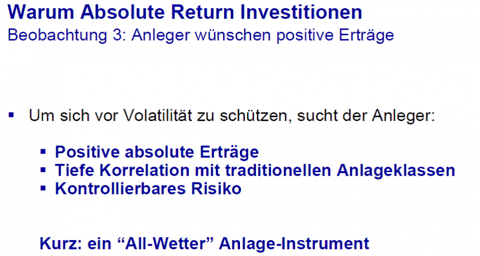 Warum Absolute Return Investitionen