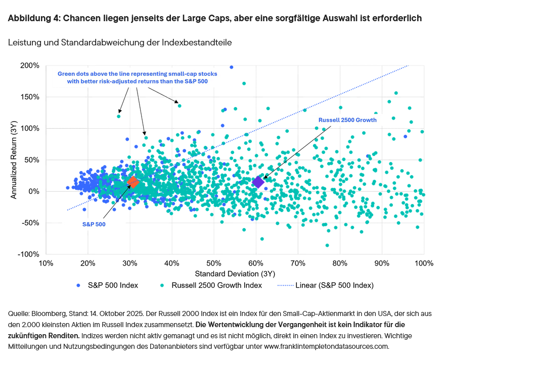Abbildung 4: Chancen liegen jenseits der Large Caps, aber eine sorgfältige Auswahl ist erforderlich