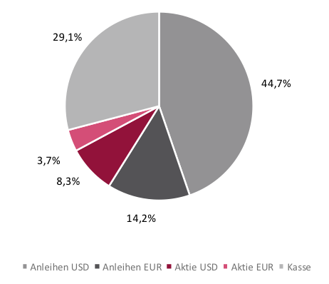 Aufteilung des Fondsbestands zum Monatsultimo