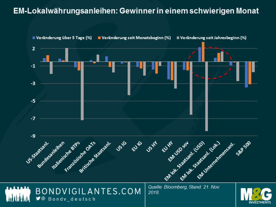 EM-Lokalwährungsanleihen - Gewinner in einem schwierigen Monat