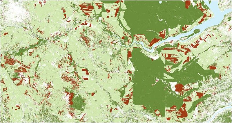 „Sentinel-1“-Satelliten-Aufnahme der Erdoberfläche